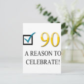 Alles Gute zum 90. Geburtstag Postkarte (Stehend Vorderseite)