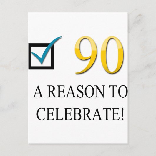 Alles Gute zum 90. Geburtstag Postkarte (Vorderseite)