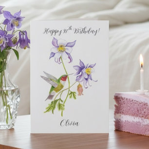 Alles Gute zum 97. Geburtstag Columbine mit Kolibr Karte