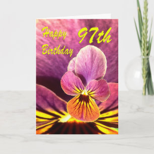 Alles Gute zum 97. Geburtstag Flower Pansy Karte