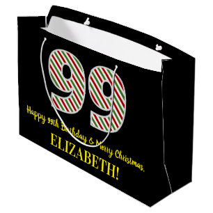 Alles Gute zum 99. Geburtstag & Frohe Weihnachten, Große Geschenktüte