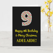 Alles Gute zum 9. Geburtstag & Frohe Weihnachten,  Karte (Gelbe Blume)