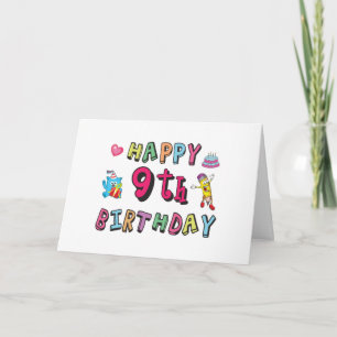 Alles Gute zum 9. Geburtstag für 9-jährige Kinder Karte
