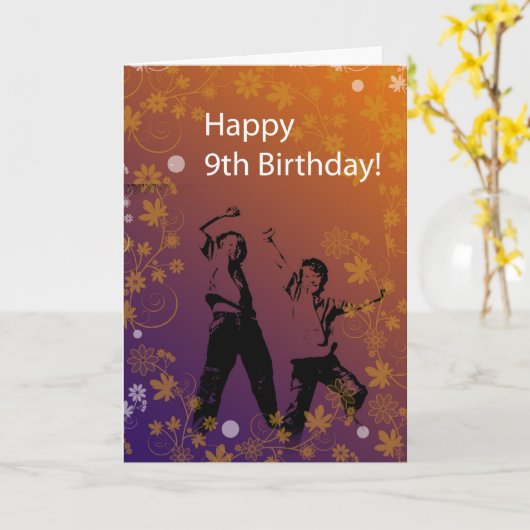 Alles Gute zum 9. Geburtstag Karte (Gelbe Blume)