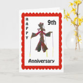 Alles Gute zum 9. Jahrestag Karte (Gelbe Blume)