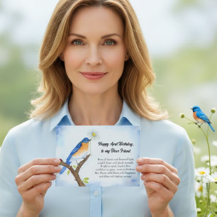 Alles Gute zum April-Geburtstag mit Blaumeise Karte