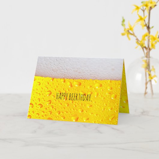 Alles Gute zum Biertag Personalisiertes benutzerde Karte (Gelbe Blume)