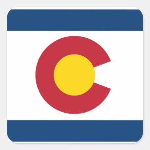 Alles Gute zum Colorado-Tag! Quadratischer Aufkleber