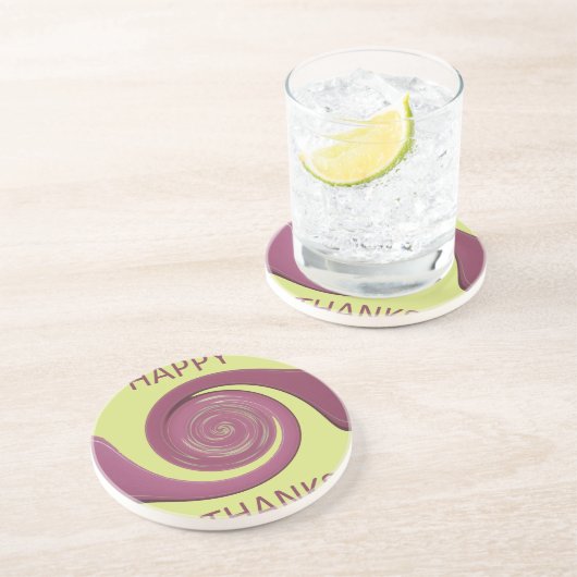 Alles Gute zum Erntedanken Text Art Design. Sandstein Untersetzer (Seite)