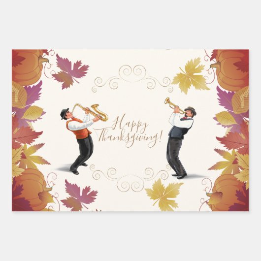 Alles Gute zum Erntedankfest! Friendsgiving JAZZ R Geschenkpapier Set (Vorderseite)