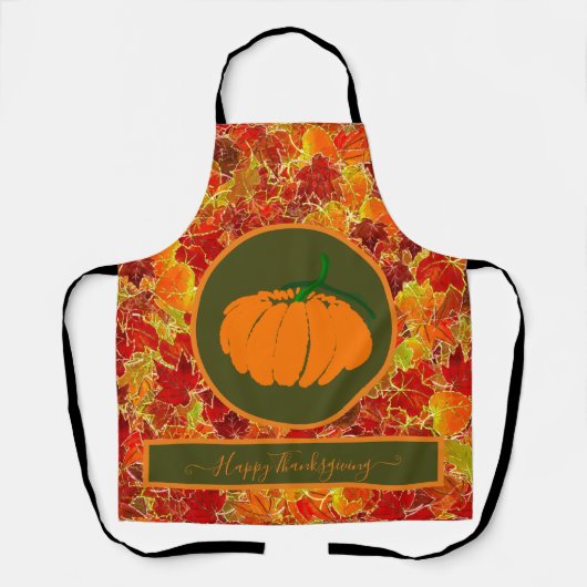 Alles Gute zum Erntedankfest! Glittery Maple Blätt Schürze (Vorderseite)