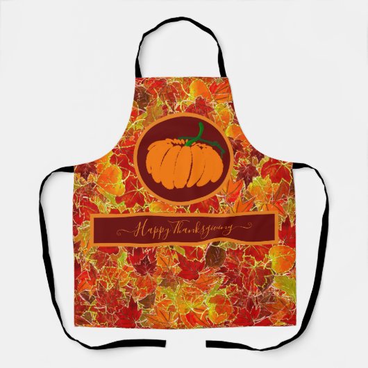 Alles Gute zum Erntedankfest! Glittery Maple Blätt Schürze (Vorderseite)