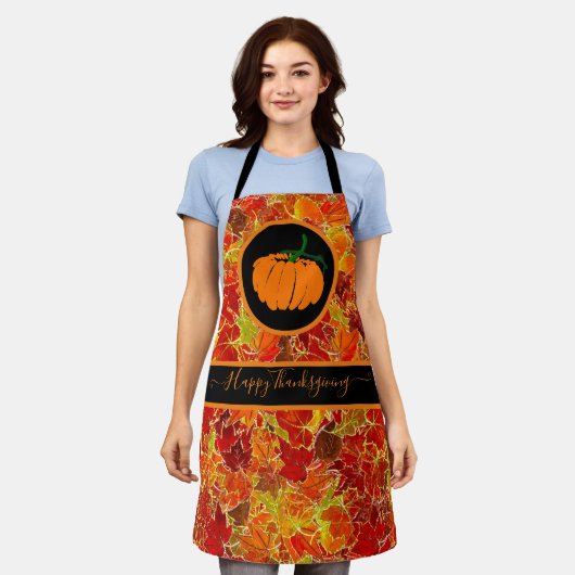 Alles Gute zum Erntedankfest! Glittery Maple Blätt Schürze (Getragen)