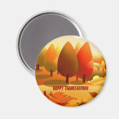 Alles Gute zum Erntedankfest. Herbstlandschaft Magnet (Vorderseite/Rückseite)
