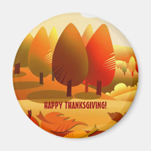 Alles Gute zum Erntedankfest. Herbstlandschaft Magnet