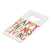 Alles Gute zum Erntedankfest! Kreditkarten Flasche Geldbeutel Flaschenöffner (Vorderseite Schrägansicht)