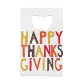 Alles Gute zum Erntedankfest! Kreditkarten Flasche Geldbeutel Flaschenöffner (Rückseite)