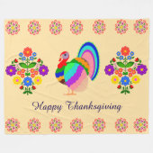 Alles Gute zum Erntedankfest. Polnische Blume. Fleecedecke (Vorderseite (Horizontal))