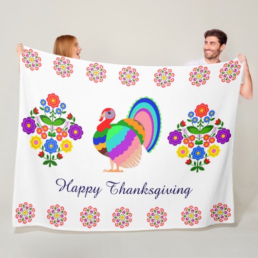 Alles Gute zum Erntedankfest. Polnische Blume. Fleecedecke (Beispiel)