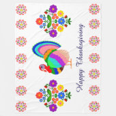 Alles Gute zum Erntedankfest. Polnische Blume. Fleecedecke (Vorderseite)