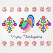 Alles Gute zum Erntedankfest. Polnische Blume. Fleecedecke (Vorderseite (Horizontal))