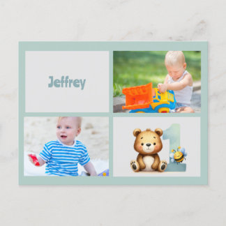 Alles Gute zum ersten Bee-Day! Postkarte