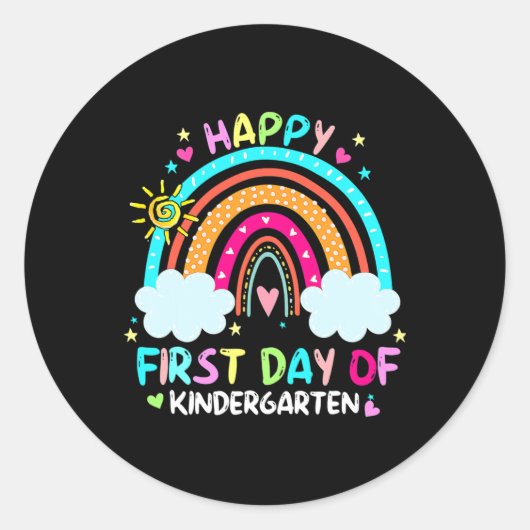 Alles Gute zum ersten Kindergarten zurück zur Schu Runder Aufkleber (Vorderseite)