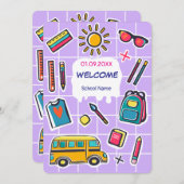 Alles Gute zum ersten Schultag Einladung (Vorne/Hinten)