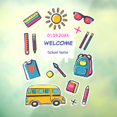 Alles Gute zum ersten Schultag Fensteraufkleber (Blatt 3)