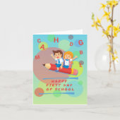 Alles Gute zum ersten Schultag Karte (Gelbe Blume)