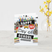 Alles Gute zum ersten Schultag Karte (Gelbe Blume)