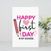 Alles Gute zum ersten Schultag, Niedliche Herzen (Stehend Vorderseite)