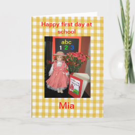 Alles Gute zum ersten Tag in der Schule Mia Card. Karte