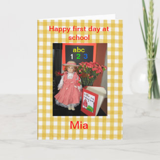 Alles Gute zum ersten Tag in der Schule Mia Card. Karte
