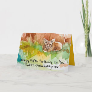 Alles Gute zum fünften Geburtstag Enkelin Kit Fox Karte