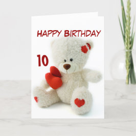Alles- Gute zum Geburtstag10. Teddybär-Thema Karte