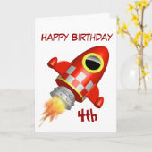 Alles- Gute zum Geburtstag4. kleines Rocket-Thema Karte (Gelbe Blume)