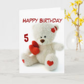 Alles- Gute zum Geburtstag5. Teddybär-Thema Karte (Gelbe Blume)