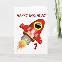Alles Gute zum Geburtstag7. wenig Rakete Thema Karte