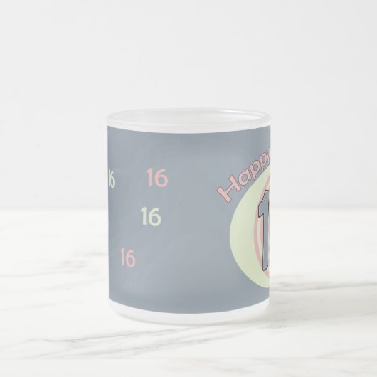 Alles Gute zum Geburtstag 16 Mattglastasse (Mittel)