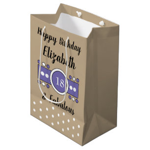 Alles Gute zum Geburtstag 18 und fabelhaft braun l Mittlere Geschenktüte