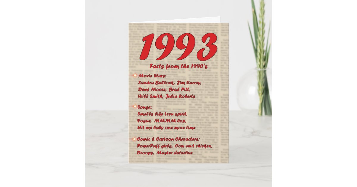 Alles Gute zum Geburtstag 1993jährig von den Karte Zazzle.de