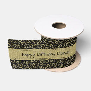 Alles Gute zum Geburtstag 20 Schwarz/Gold Zahlenmu Satinband