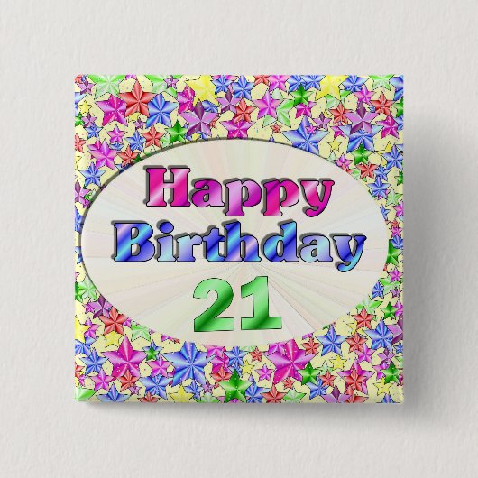 Alles Gute zum Geburtstag 21 Button (Vorderseite)