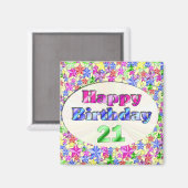 Alles Gute zum Geburtstag 21 Magnet (Vorderseite/Rückseite)
