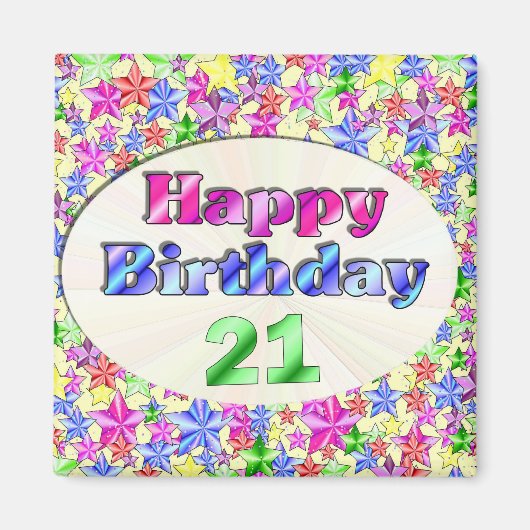 Alles Gute zum Geburtstag 21 Magnet (Vorne)
