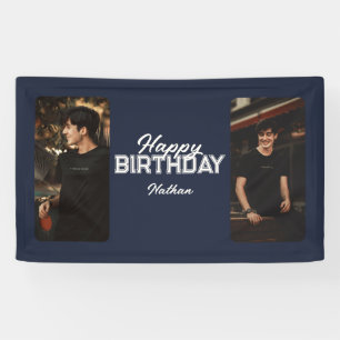 Alles Gute zum Geburtstag 2 Foto Sportlich Navy Bl Banner