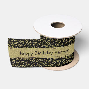 Alles Gute zum Geburtstag 45 Zahlenmuster Schwarz/ Satinband