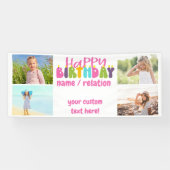 Alles Gute zum Geburtstag 4 Foto Candles Banner (Horizontal)