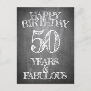 Alles Gute zum Geburtstag - 50 Jahre & Fabelhaft Feiertagspostkarte